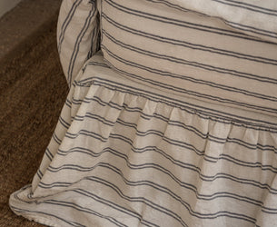 Ivory Kemptown Stripe Linen Blend Valance