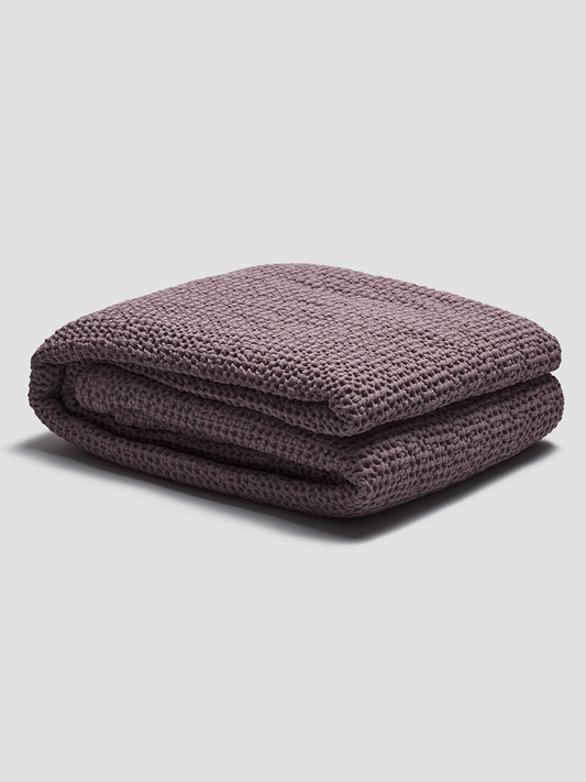 Elderberry Waffle Cotton Throw
