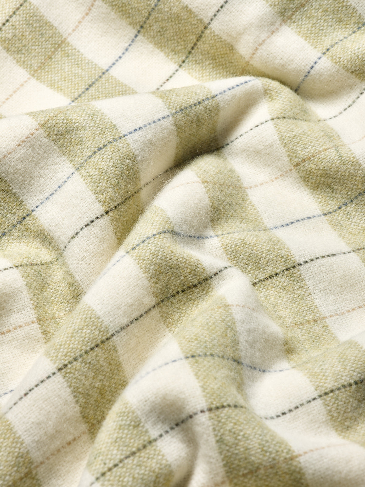 Apple Checked Stripe Wool Blanket