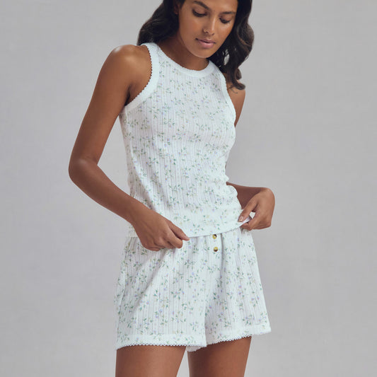 Spring Sprig Pointelle Vest