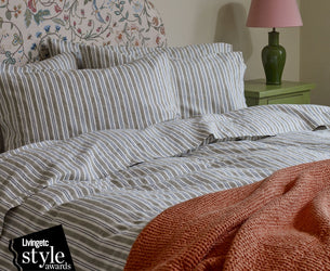 Thyme Somerley Stripe Linen Blend Flat Sheet