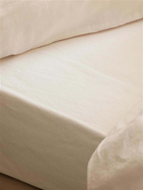 Pearl Linen Blend Fitted Sheet