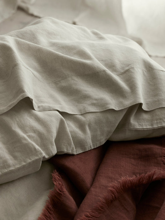 Oatmeal 100% Linen Flat Sheet