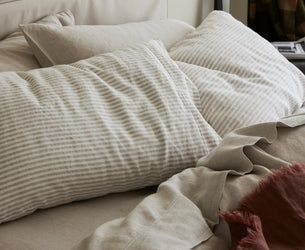 Oatmeal Stripe Linen Blend Pillowcases (Pair)
