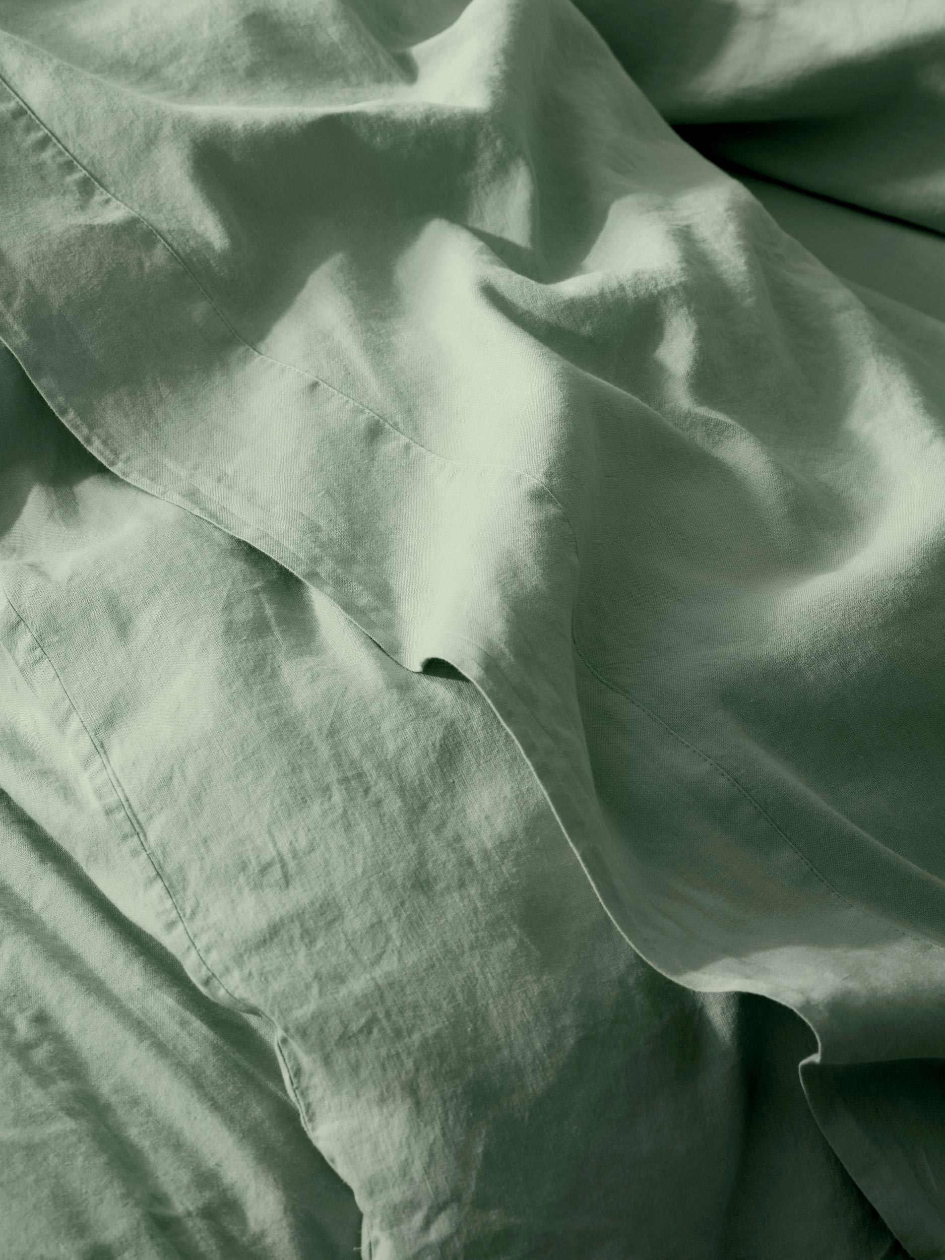 Sage Green Linen Blend Flat Sheet