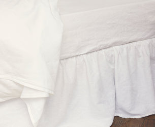 White Linen Blend Valance