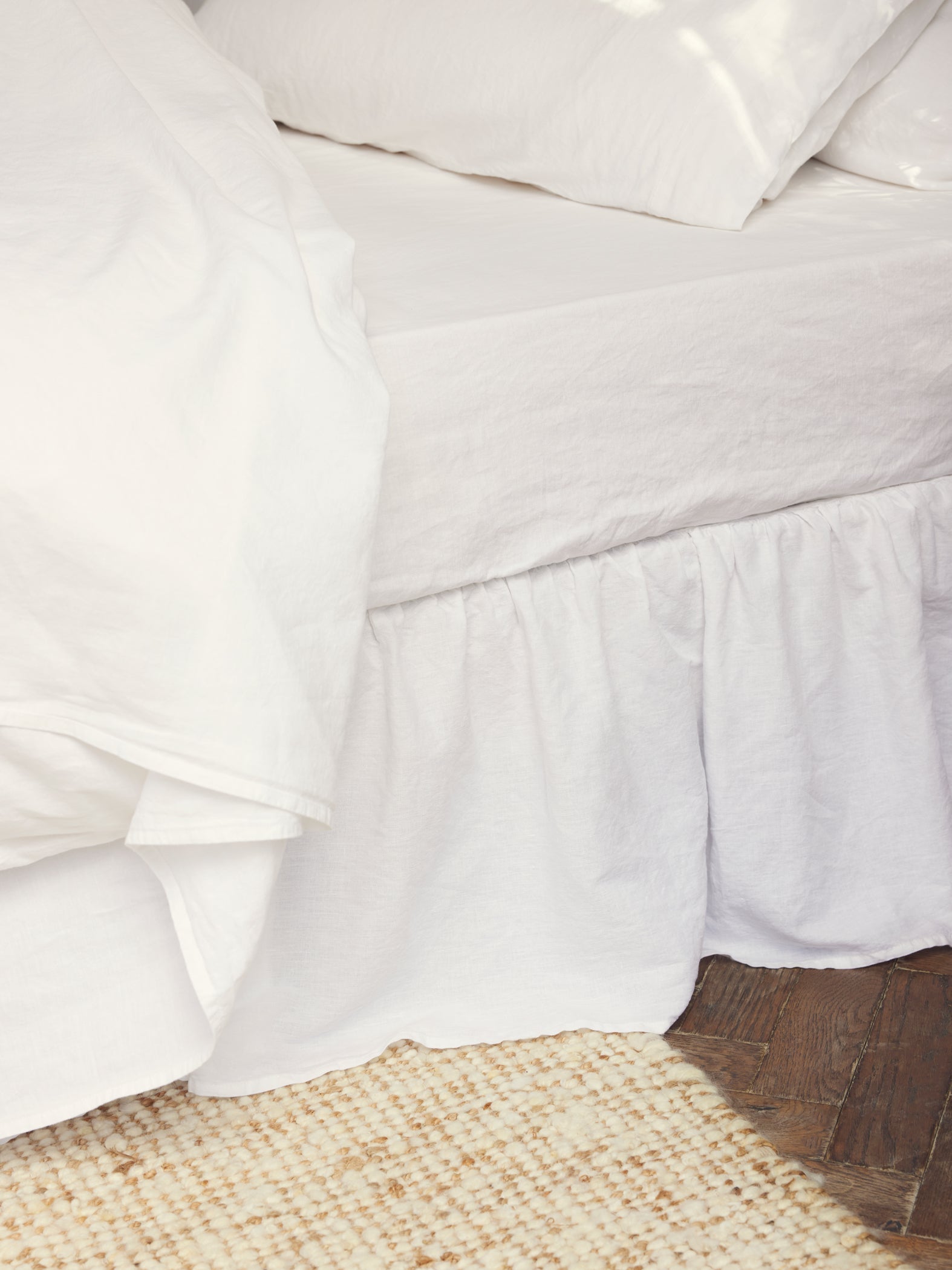 White Linen Blend Valance