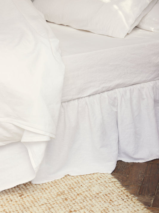 White 100% Linen Valance