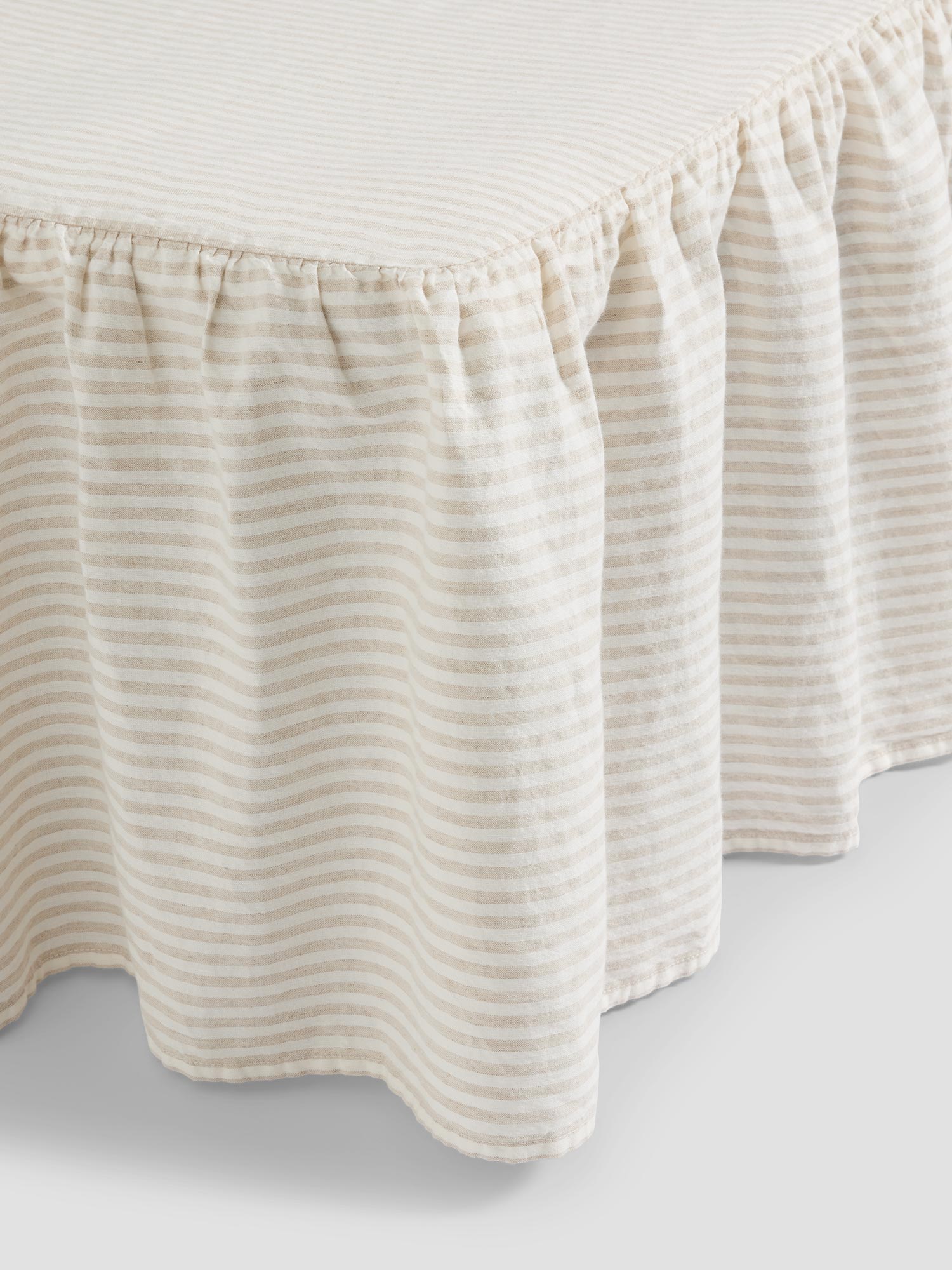 Oatmeal Stripe 100% Linen Valance