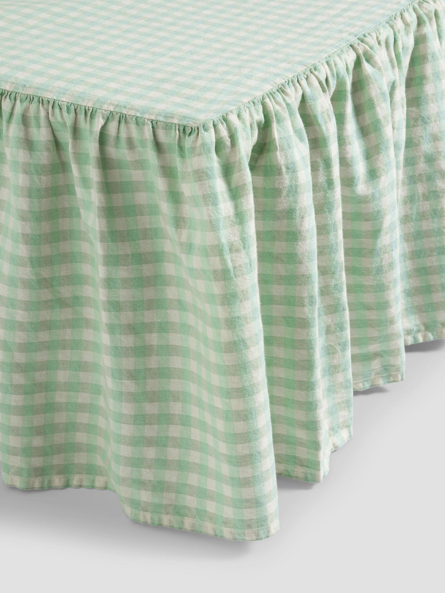 Sage Gingham Linen Blend Valance