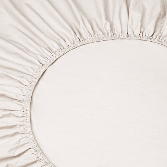 Parchment Washed Cotton Percale Fitted Sheet