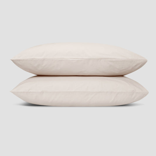 Parchment Washed Cotton Percale Pillowcases (Pair)