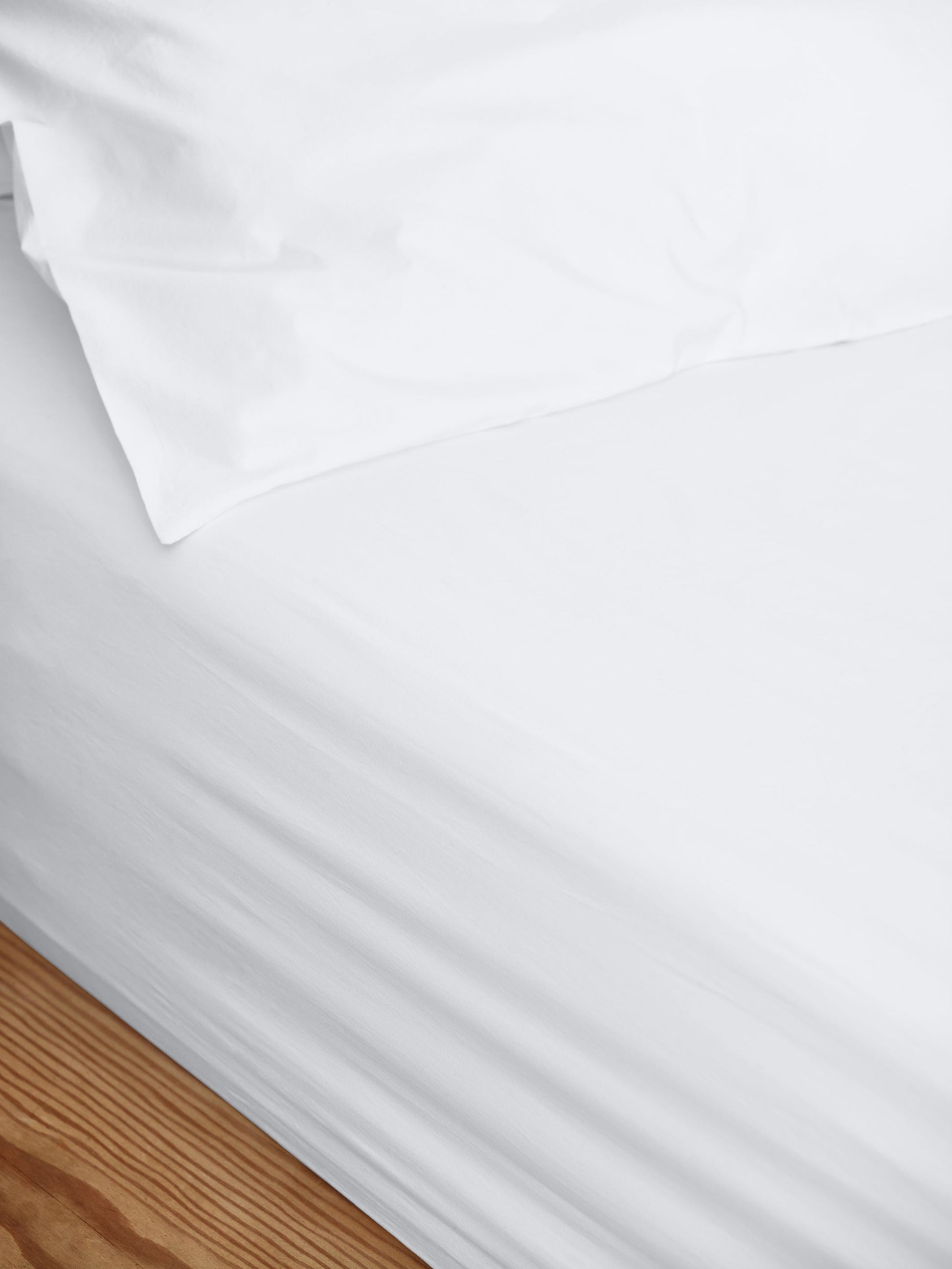 White Washed Cotton Percale Fitted Sheet