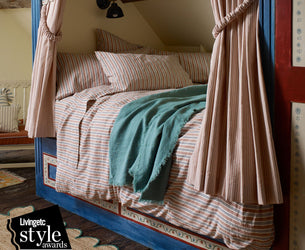 Warm Clay Somerley Stripe Linen Blend Flat Sheet