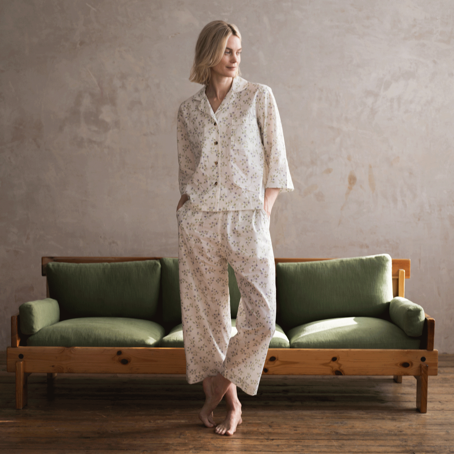 Spring Sprig Floral Cotton Trouser Set