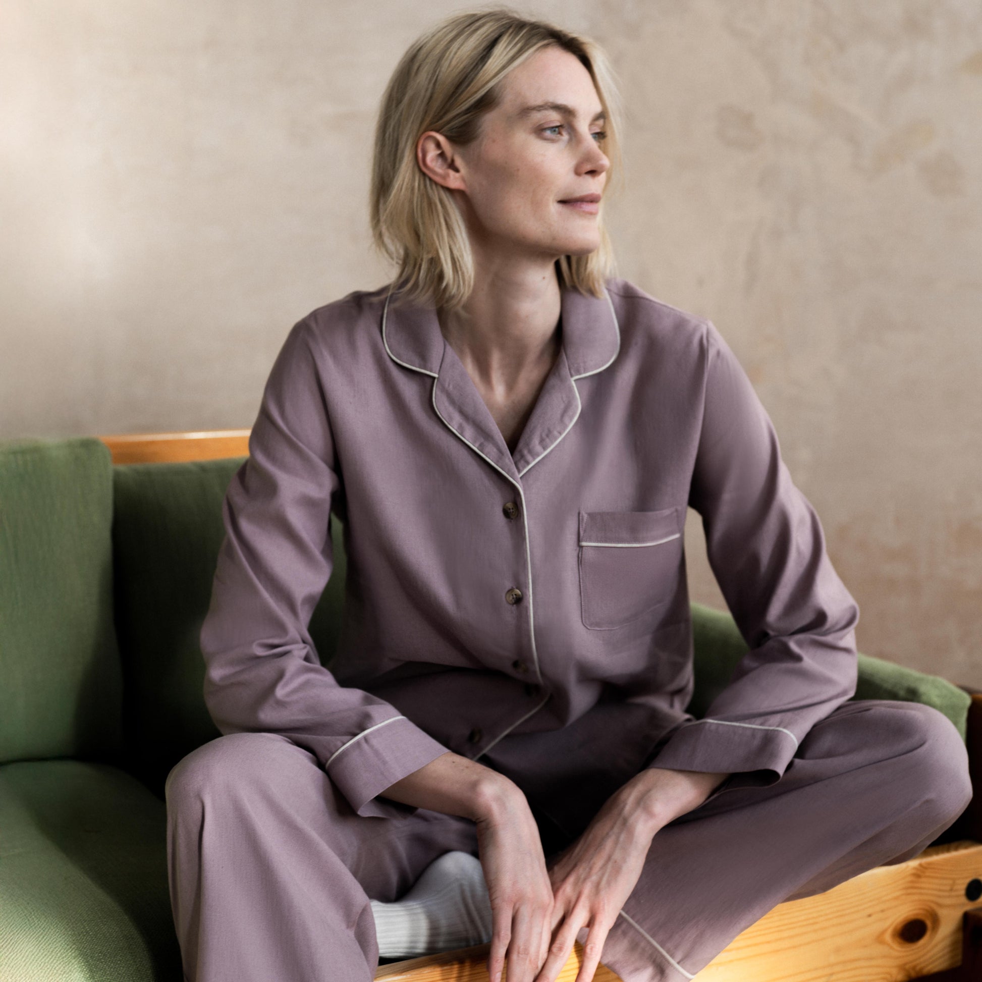Elderberry Linen Blend Pyjama Trouser Set
