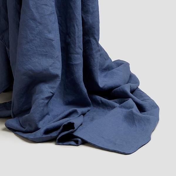 Blueberry Linen Duvet Cover - Piglet in Bed