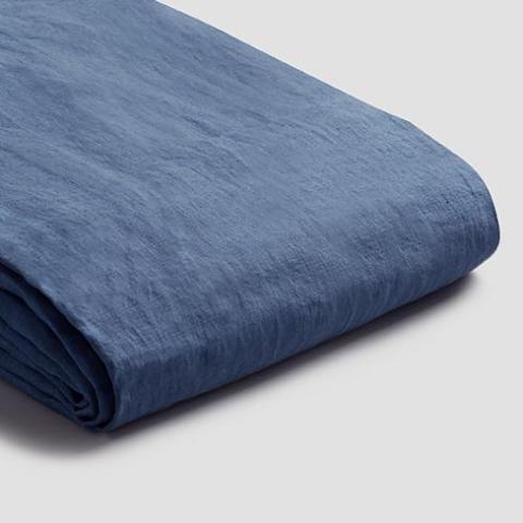 Blueberry Linen Fitted Sheet - Piglet in Bed