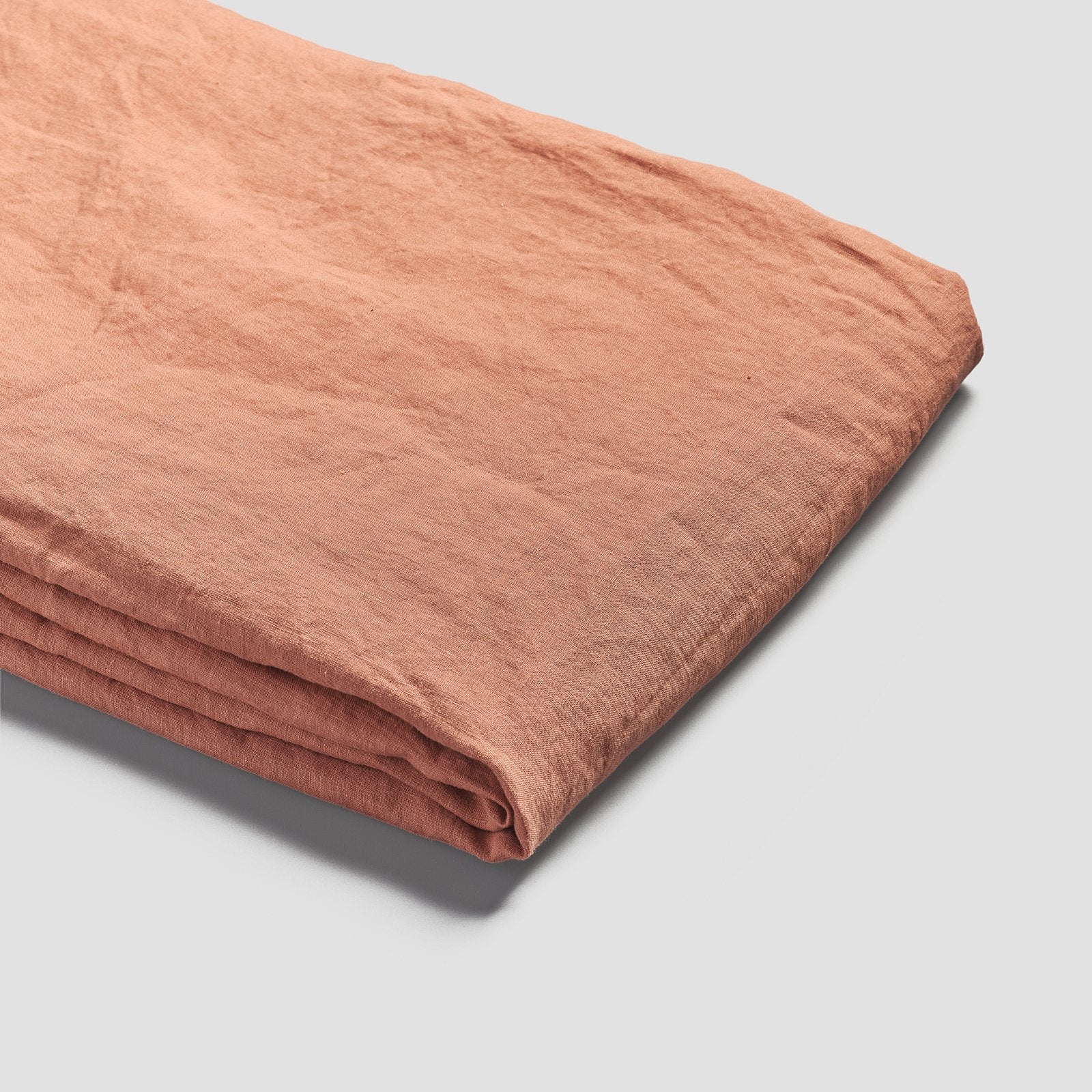 Burnt Orange Linen Flat Sheet - Piglet in Bed