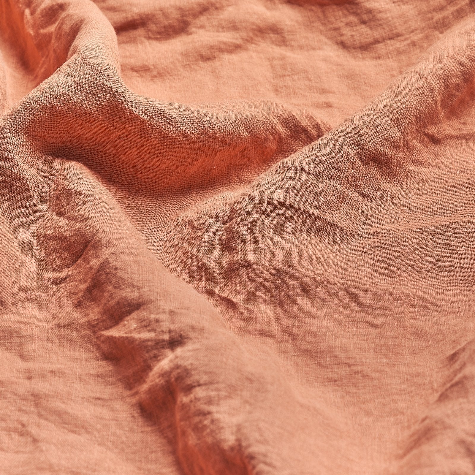 Burnt Orange Linen Fitted Sheet - Piglet in Bed