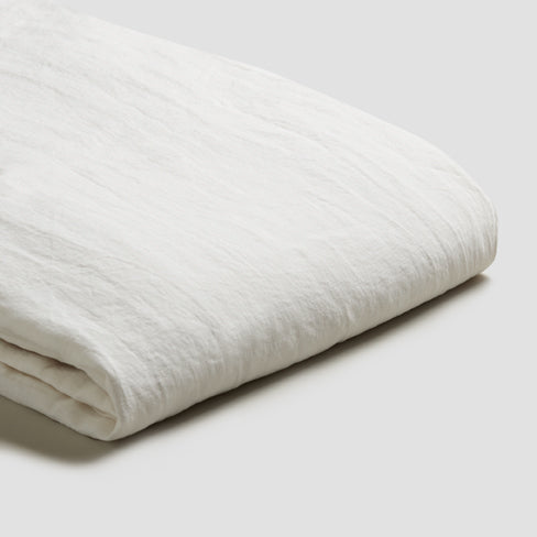 White Linen Fitted Sheet - Piglet in Bed